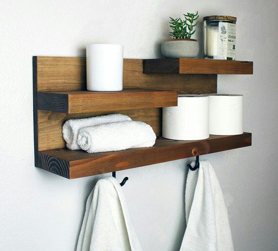 Wooden Bathroom Shelves