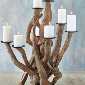 Wooden candle holders