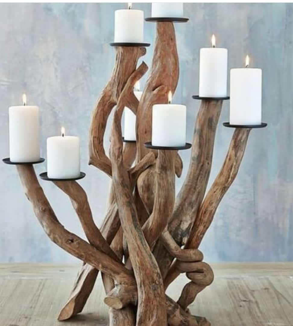 Wooden candle holders