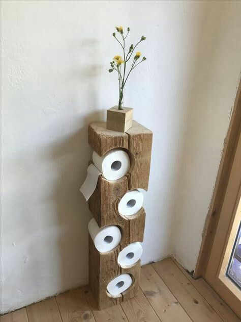 Wooden toilet paper Shelves