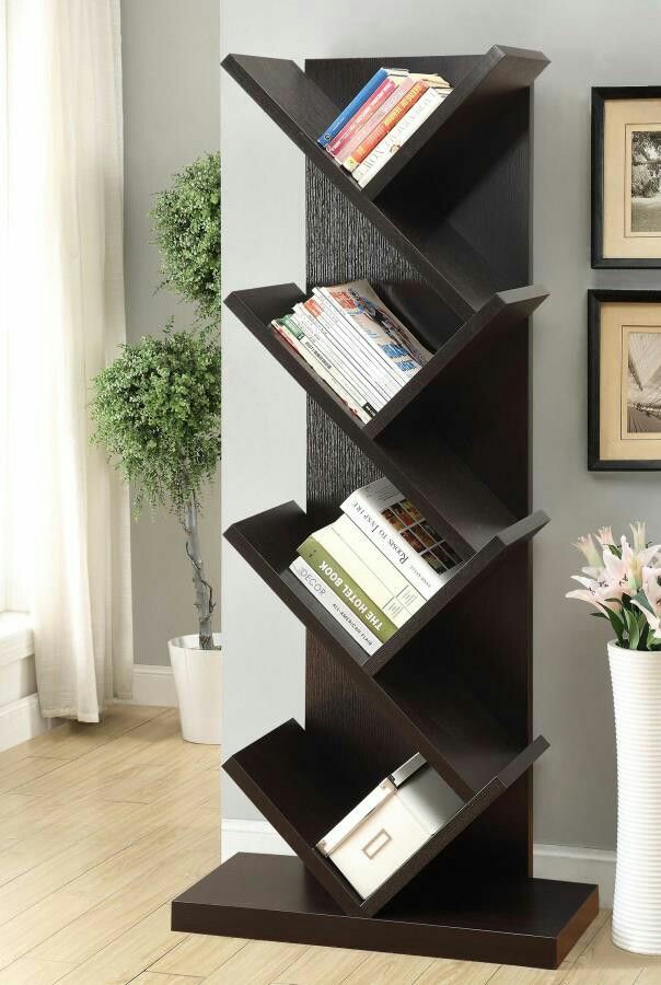 Wooden library magazine rack