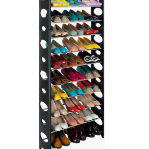 Portable Plastic 30 Pairs 10 Tier Shoe Rack