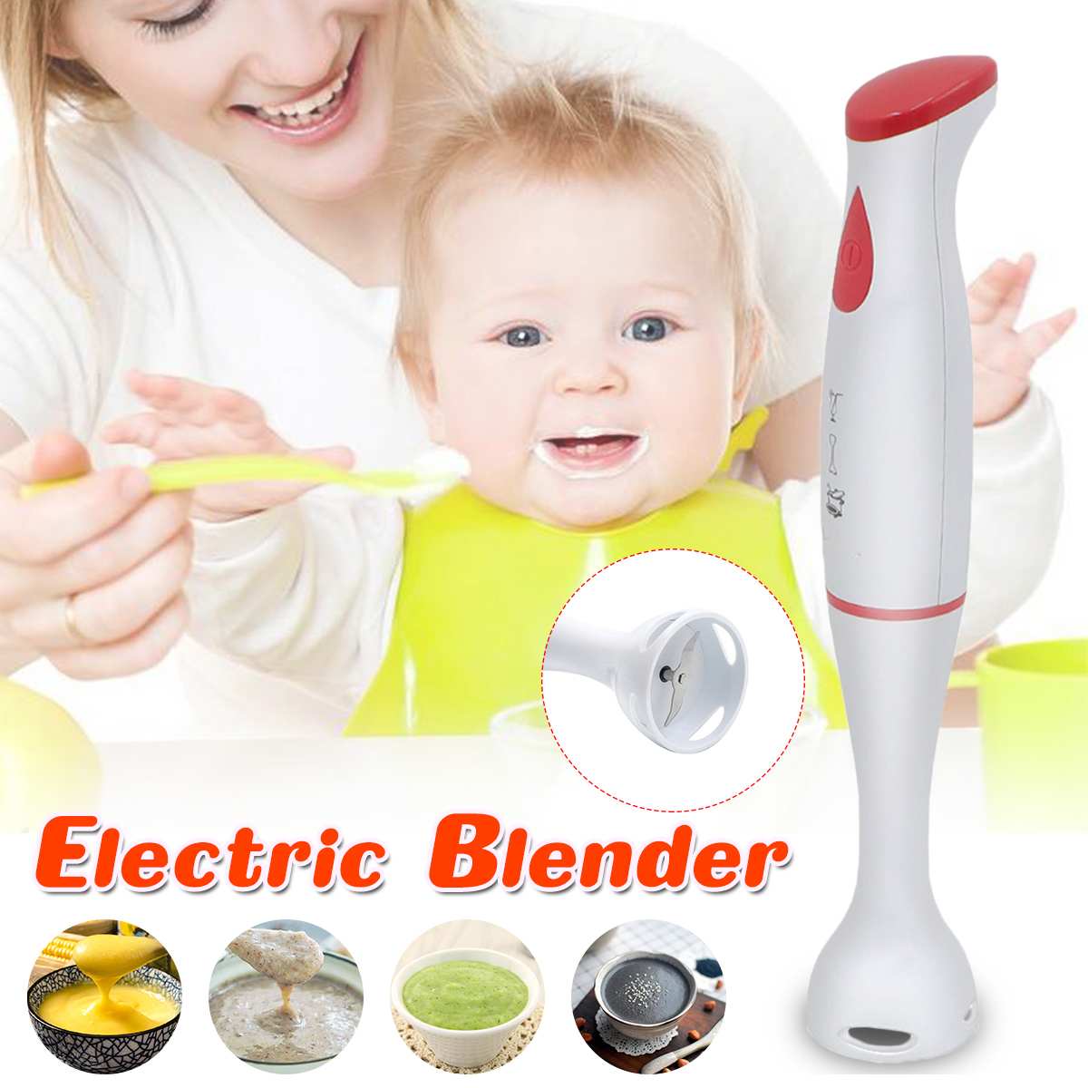 3 Speeds Electric Food Hand Blender Baby Food