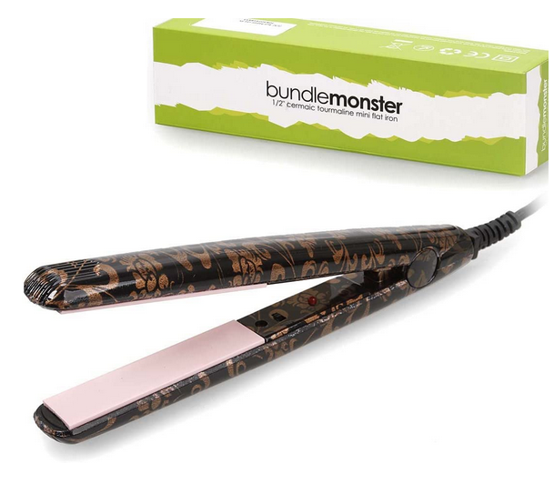 Portable Mini Ceramic Flat Iron Travel Hair Straightener-COPPER LEAVES