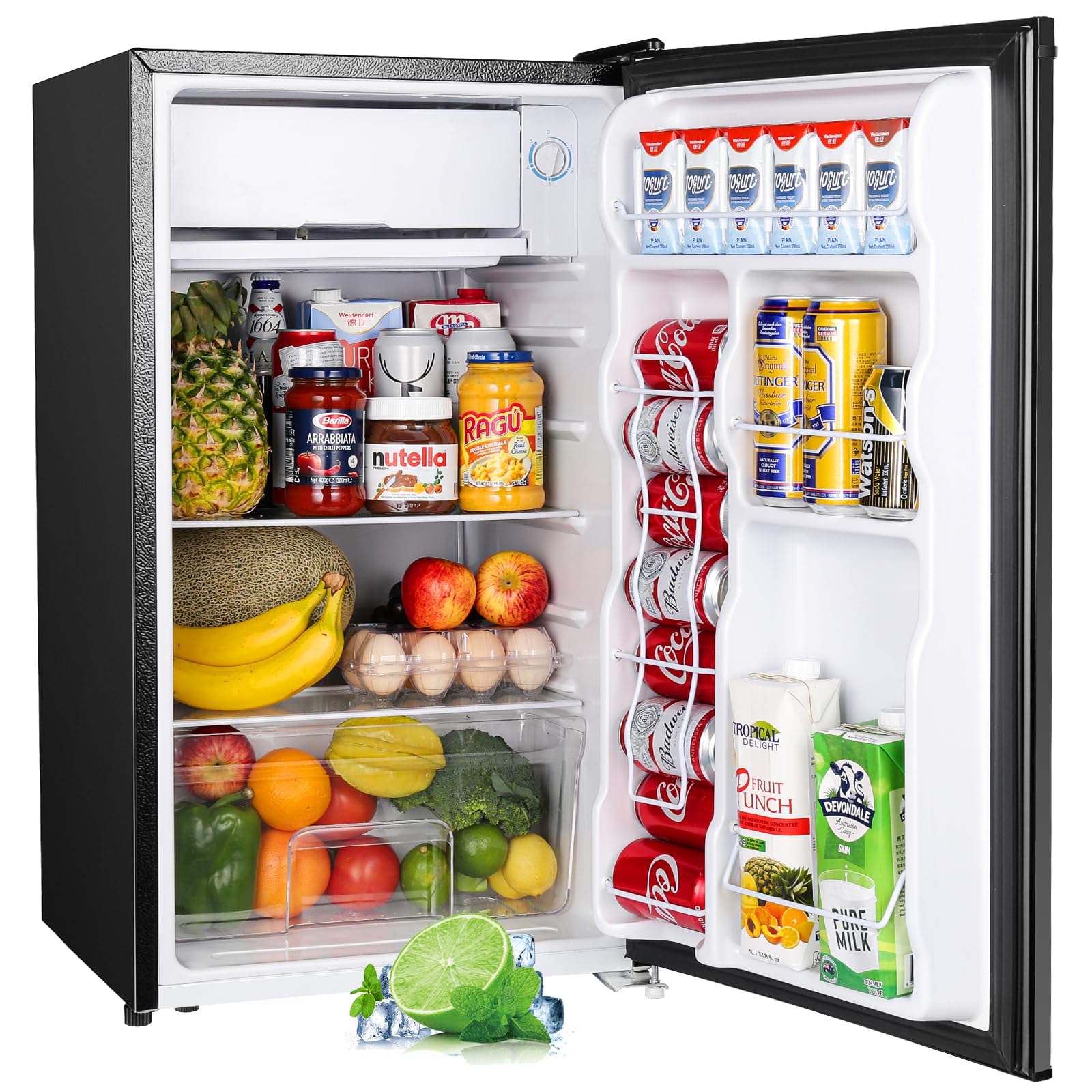 Refrigerator, 92L, Direct Cool, Single Door, Black Brush