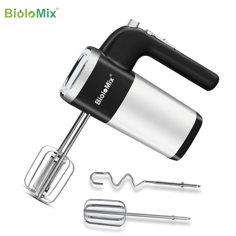 Electric Hand Mixer Handheld Kitchen Dough Blender With 2 Egg Beaters and Dough Hooks