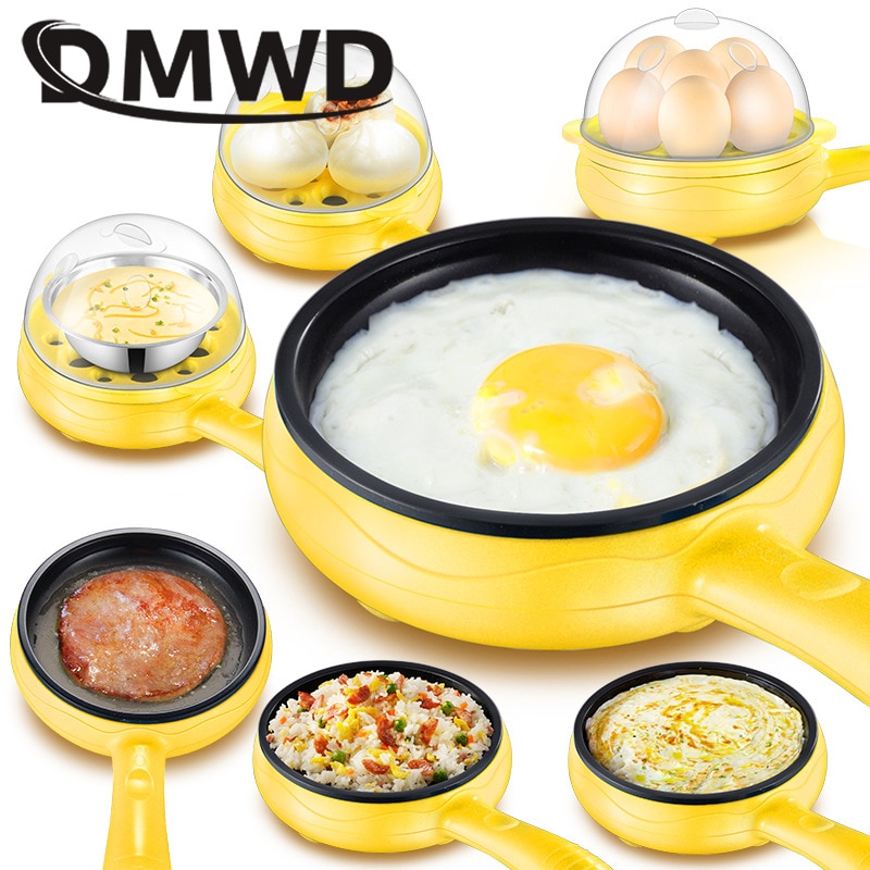 Multifunction Mini Electric Egg Omelette Cooker Eggs Boiler Food Steamer Pancake Fried Steak Non-stick Frying Pan 110V 220V