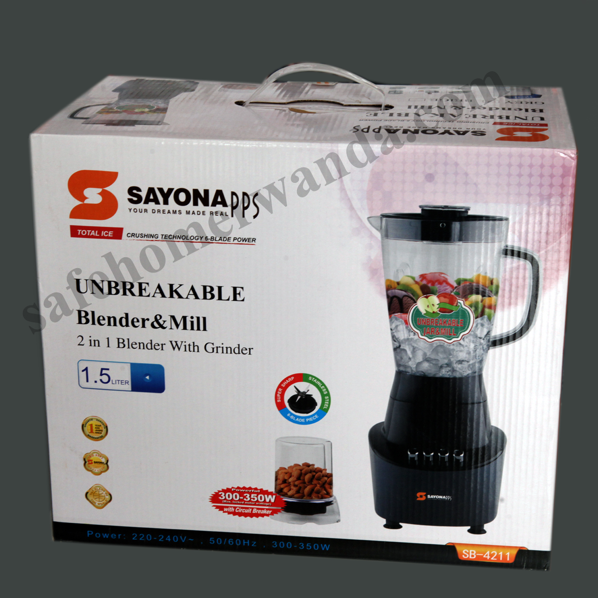 Sayona PPS 2 in 1 Blender with grinder 1.5L