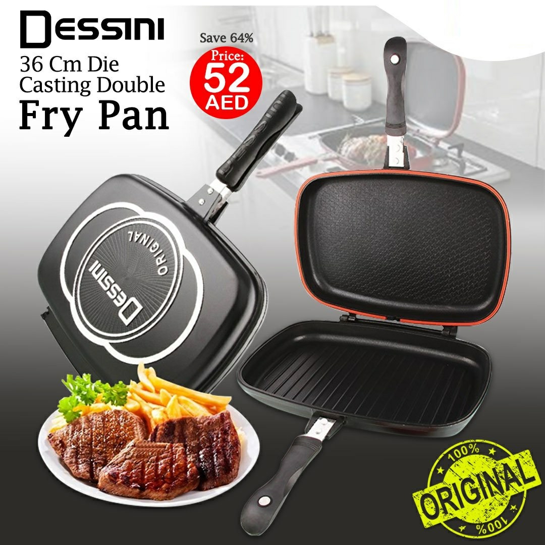 Double Grill Pan Double Sided Frying Pan