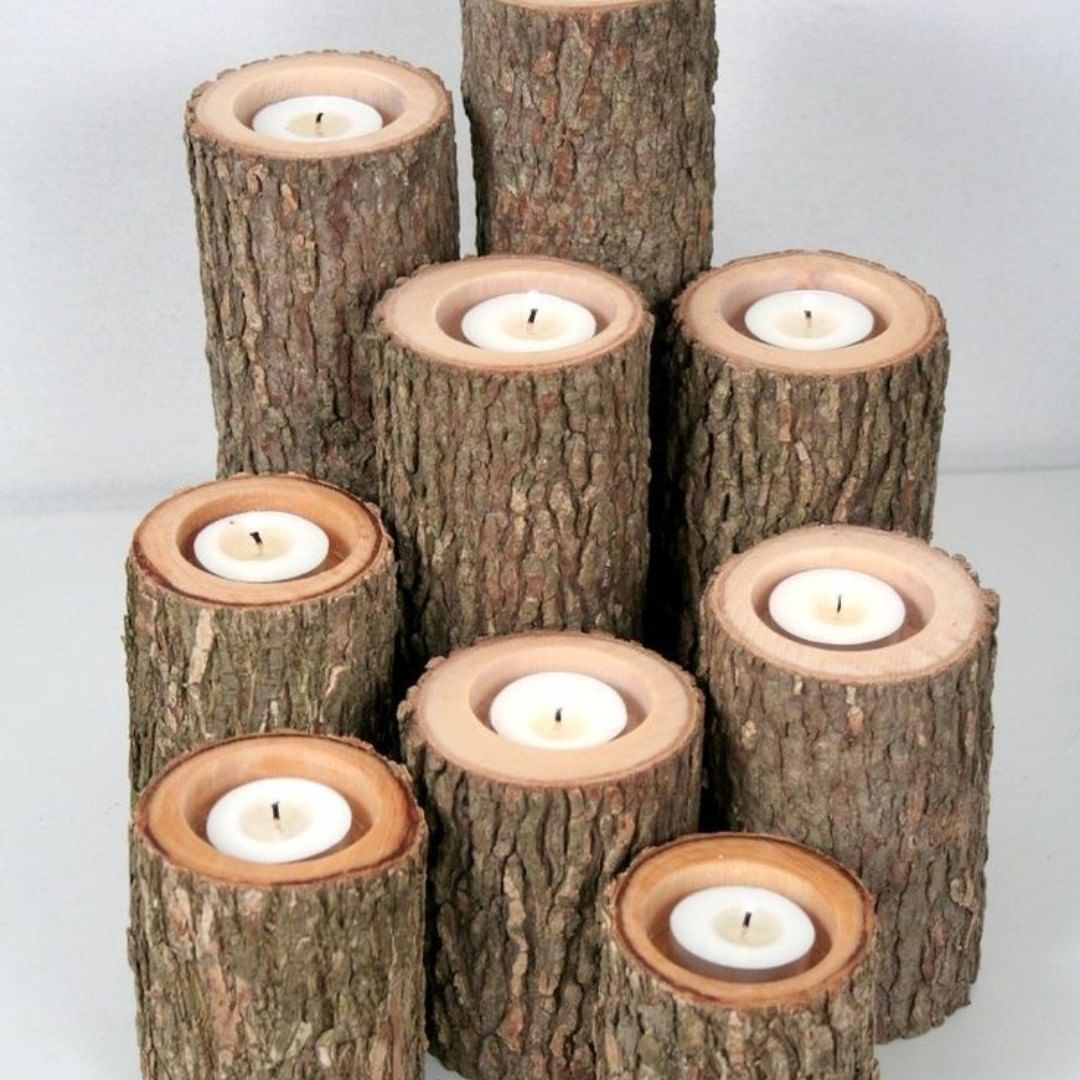 Wooden candle holder