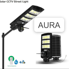 AURA LUMINARIES SOLAR LED STREET LIGHT WITH 4G CCTVCAMERA