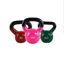 Color-Coded Vinyl-Coated Kettlebell Set (2KG, 8KG, 10KG)   