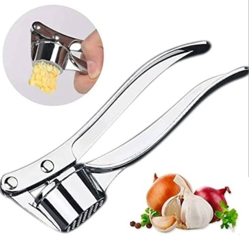 Kitchen Handheld Zinc Alloy Garlic Crusher