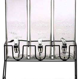 Triple yorkshire glass contemporary dispenser with stand