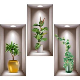 3D vases wall decal