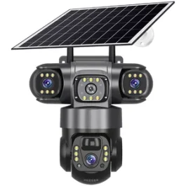 3 lens solar security cameras