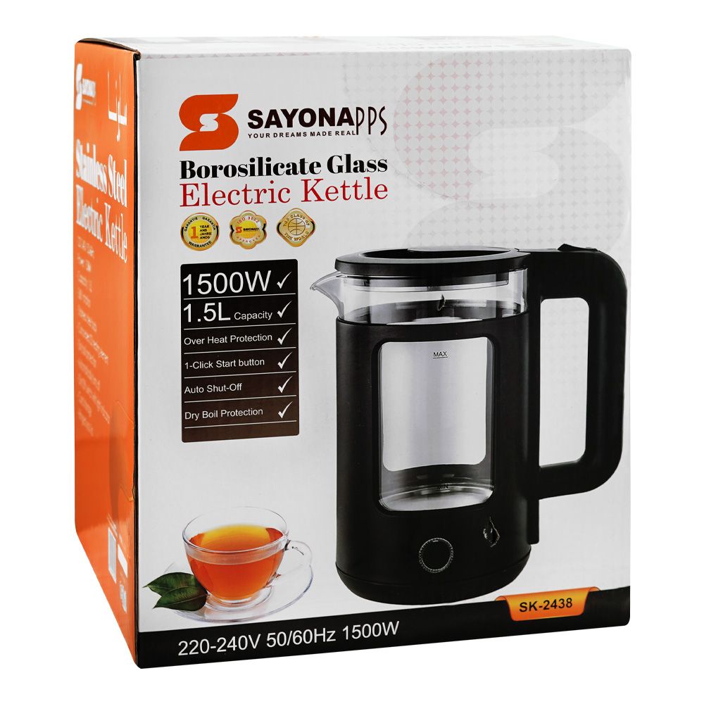 Borosilicate Glass Electric Kettle Sk-2438 - Image 2