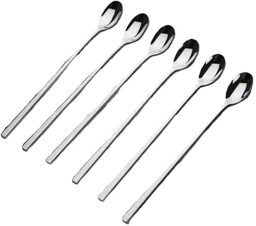 Long-Handled Stainless Steel Serving Spoon 6Pcs