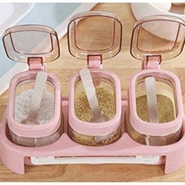 Glass Transparent Spice Jar Seasoning Box Set