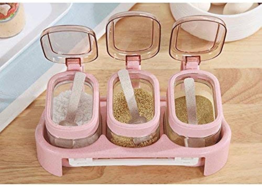 Glass Transparent Spice Jar Seasoning Box Set