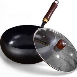 Non-Stick Big Belly Wok Pan With Glass Lid
