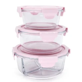 Round Glass Food Storage Container 3Set