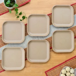 Semi Plastic Square Snack Plates 12Pcs
