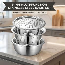 3-In-1 Multifunctional Stainless Steel Basin Set