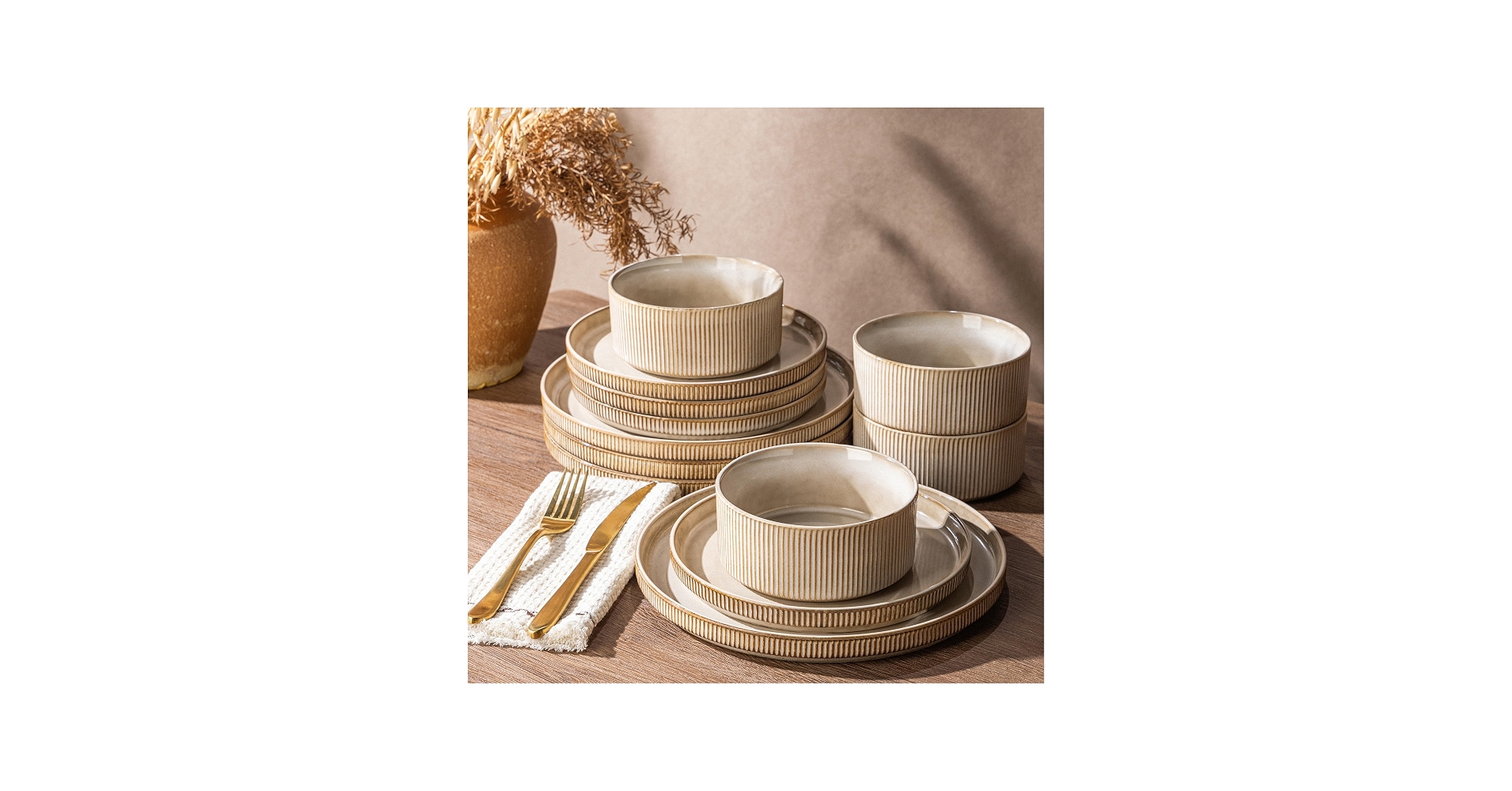 Ribbed Ceramic Bowl 24Pcs - Image 2