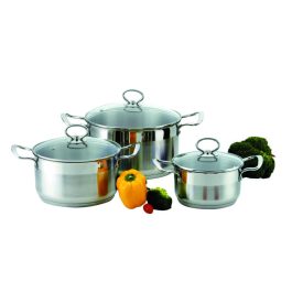 3-Piece Stainless Steel Stock Pot Set