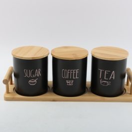 3-Piece Ceramic Tea, Coffee, And Sugar Canister Set