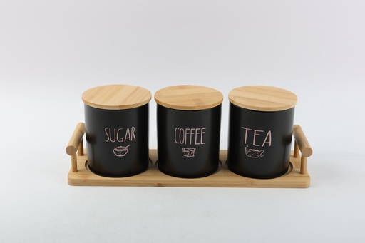 3-Piece Ceramic Tea, Coffee, And Sugar Canister Set - Image 2