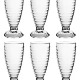 Lirmartur Footed Milkshake And Dessert Glasses 6Pcs