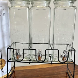 Yorkshire Glassware Triple Beverage Dispenser With Stand Set