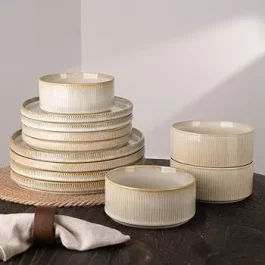 Ribbed Ceramic Bowl 24Pcs