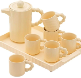 Luxury Pearl Handle Ceramic Tea Set