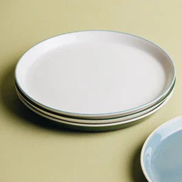 Ikea Vinterfint Off-White & Green Side Plate 12 Pcs