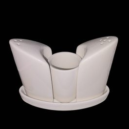 Ceramic 4-Piece Salt, Pepper, And Toothpick Holder Set