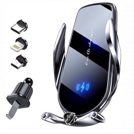 Automatic-Clamping Car Charger And Phone Mount