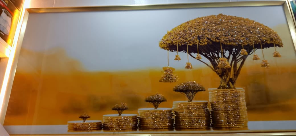 Golden Money Tree Painting 40/60Cm