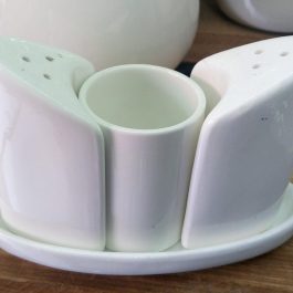 Ceramic 4-Piece Salt, Pepper, And Toothpick Holder Set