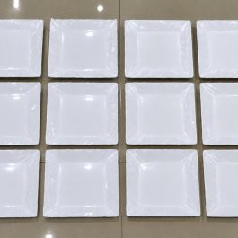 White Square Dinner Plate 12Pcs