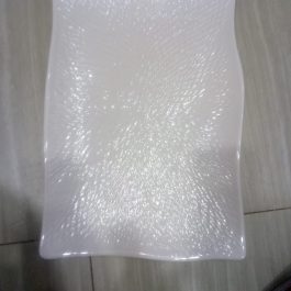 Textured Glass Rectangle Plate 1Pcs