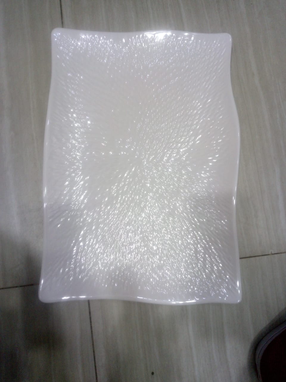 Textured Glass Rectangle Plate 1Pcs - Image 2