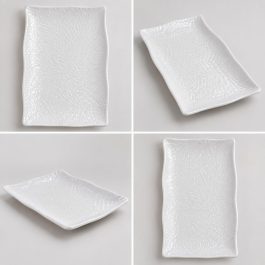 Textured Glass Rectangle Plate 1Pcs