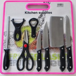 Multifunctional Kitchen Knife And Tools Set With A Cutting Board