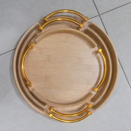 3-In-1 Round Nesting Bamboo Serving Tray Set