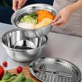 3-In-1 Multifunctional Stainless Steel Basin Set