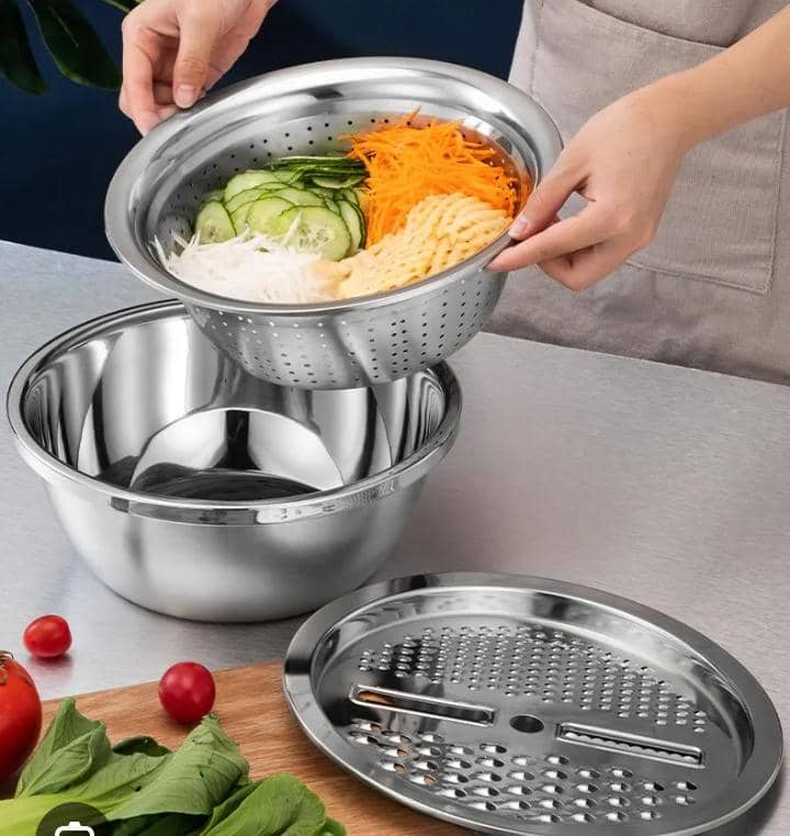 3-In-1 Multifunctional Stainless Steel Basin Set - Image 2