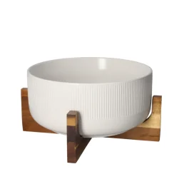Danny Home Porcelain Salad Bowl With Wooden Frame